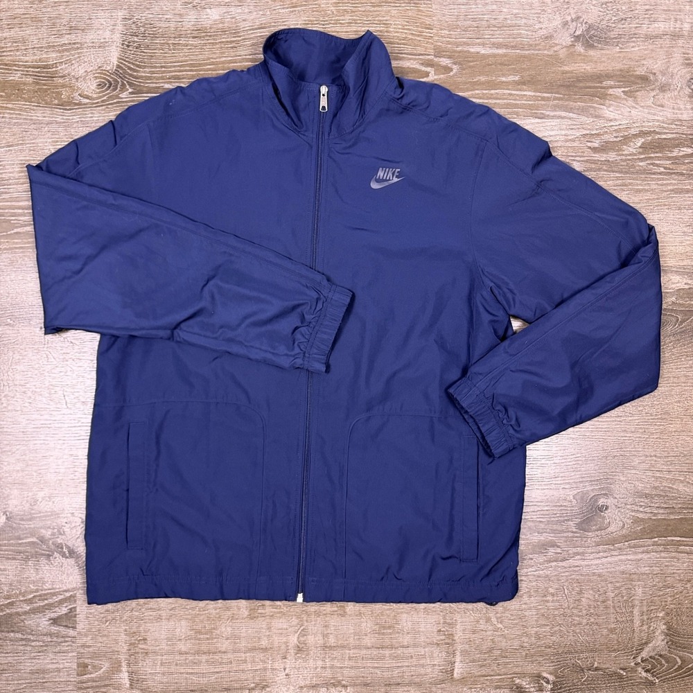 Vintage Nike Sportswear Y2K Men's XL Navy Windbreaker Jacket Jersey Lining